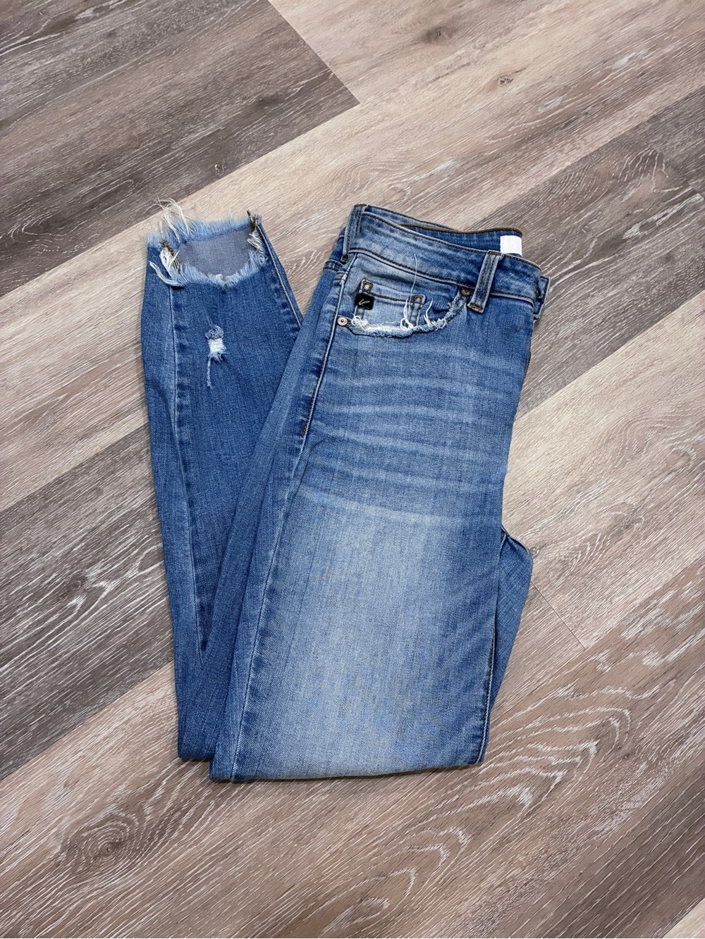 KanCan Light-Mid Blue Distressed Skinny Jeans